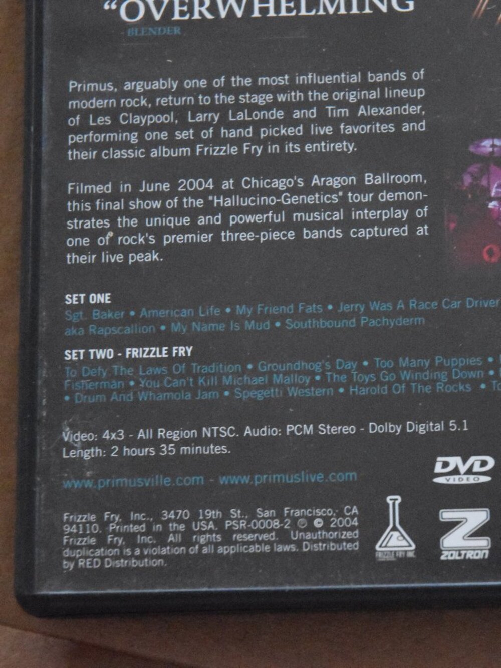 3/$15🍁Primus, Hallucino-Genetics (Live 2004) | EUC DVD - Picture 4 of 5